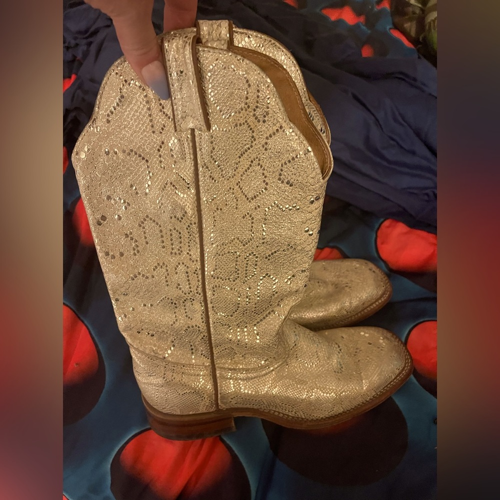 Women’s Boulet Gold Sequin Boots Size 9.5